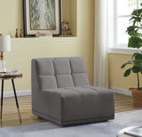 Relax Contemporary Armless Chair with Soft Upholstery, Biscuit Tufting & Modular Design for Versatility