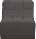Relax Contemporary Armless Chair with Soft Upholstery, Biscuit Tufting & Modular Design for Versatility