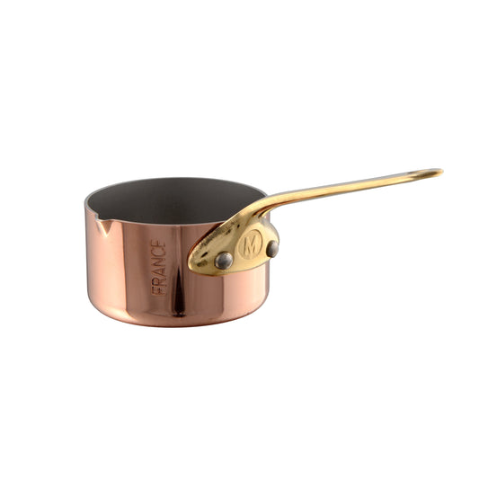 Mauviel M'MINIS Copper Sauce Pan With Pouring Spout, Brass Handle, 2.76-In