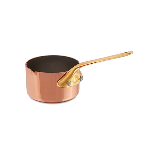 Mauviel M'MINIS Copper Sauce Pan With Pouring Spout, Brass Handle, 2-In