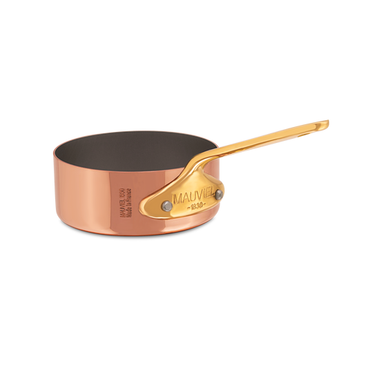 Mauviel M'MINIS Copper Saute Pan With Brass Handles, 0.1-Qt