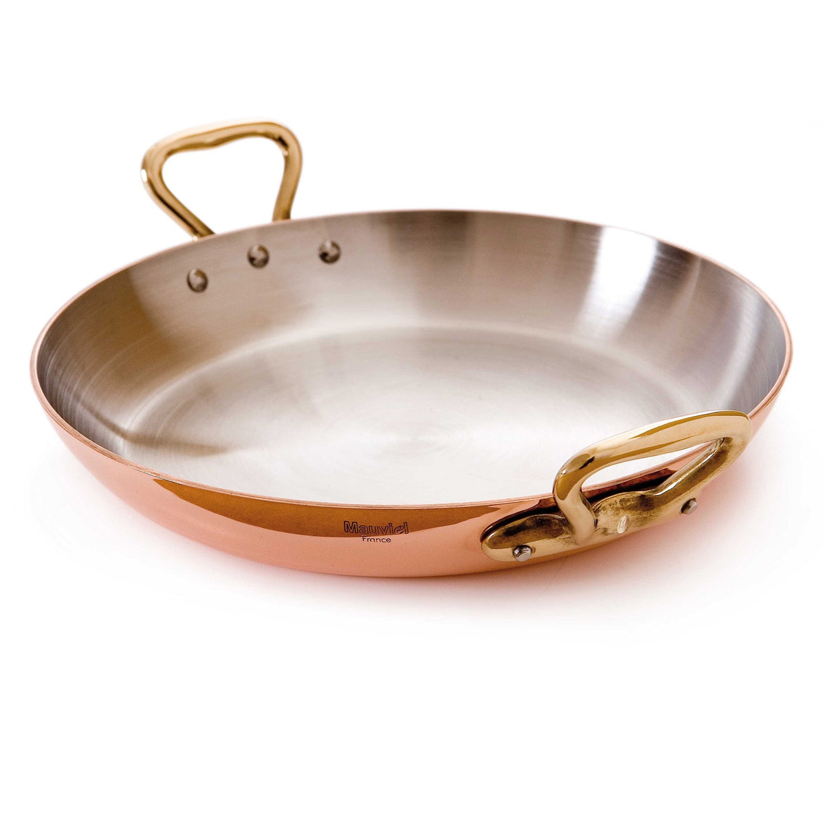 Mauviel M'Heritage 150 B Copper Round Pan With Brass Handles, 12.6-In