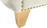 Michelle Velvet Sofa with Gold Nailhead Trim and Iron Legs - Glamorous Contemporary Design