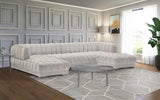 Gwen Contemporary 3-Piece Sectional Sofa with Deep Tufting and Gold & Chrome Legs for Stylish Comfort