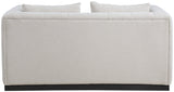 Lucia Oversized Loveseat - Cozy Textured Fabric Comfort with Deep Channel Tufting and Black Base