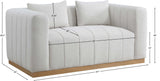 Lucia Oversized Loveseat - Cozy Textured Fabric Comfort with Deep Channel Tufting and Black Base