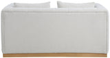 Lucia Oversized Loveseat - Cozy Textured Fabric Comfort with Deep Channel Tufting and Black Base