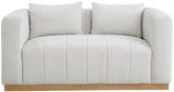 Lucia Oversized Loveseat - Cozy Textured Fabric Comfort with Deep Channel Tufting and Black Base