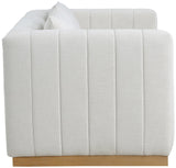 Lucia Oversized Loveseat - Cozy Textured Fabric Comfort with Deep Channel Tufting and Black Base