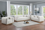 Lucia Oversized Loveseat - Cozy Textured Fabric Comfort with Deep Channel Tufting and Black Base