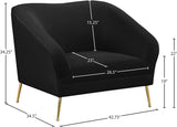 Hermosa Velvet Chair - Luxurious Mid-Century Design with Elegant Gold Legs and Curved Back for Style