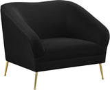 Hermosa Velvet Chair - Luxurious Mid-Century Design with Elegant Gold Legs and Curved Back for Style