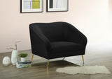 Hermosa Velvet Chair - Luxurious Mid-Century Design with Elegant Gold Legs and Curved Back for Style