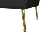 Hermosa Velvet Sofa - Elegant Mid-Century Design with Sleek Curved Arms and Luxurious Gold Legs