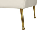Hermosa Velvet Sofa - Elegant Mid-Century Design with Sleek Curved Arms and Luxurious Gold Legs