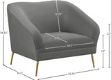 Hermosa Velvet Chair - Luxurious Mid-Century Design with Elegant Gold Legs and Curved Back for Style