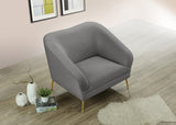 Hermosa Velvet Chair - Luxurious Mid-Century Design with Elegant Gold Legs and Curved Back for Style