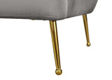 Hermosa Velvet Sofa - Elegant Mid-Century Design with Sleek Curved Arms and Luxurious Gold Legs