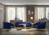 Hermosa Velvet Sofa - Elegant Mid-Century Design with Sleek Curved Arms and Luxurious Gold Legs