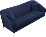 Hermosa Velvet Sofa - Elegant Mid-Century Design with Sleek Curved Arms and Luxurious Gold Legs