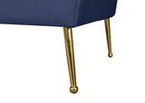 Hermosa Velvet Sofa - Elegant Mid-Century Design with Sleek Curved Arms and Luxurious Gold Legs