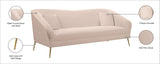 Hermosa Velvet Sofa - Elegant Mid-Century Design with Sleek Curved Arms and Luxurious Gold Legs