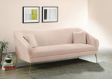 Hermosa Velvet Sofa - Elegant Mid-Century Design with Sleek Curved Arms and Luxurious Gold Legs