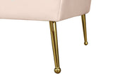 Hermosa Velvet Sofa - Elegant Mid-Century Design with Sleek Curved Arms and Luxurious Gold Legs