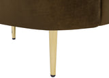 Ritz Elegant Velvet Sofa with Gold Metal Legs - Contemporary Curved Design for Chic Living Rooms