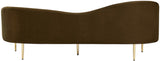Ritz Elegant Velvet Sofa with Gold Metal Legs - Contemporary Curved Design for Chic Living Rooms
