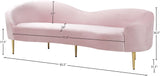 Ritz Elegant Velvet Sofa with Gold Metal Legs - Contemporary Curved Design for Chic Living Rooms