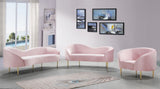 Ritz Elegant Velvet Sofa with Gold Metal Legs - Contemporary Curved Design for Chic Living Rooms