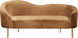 Ritz Contemporary Loveseat with Plush Upholstery and Elegant Gold Legs for Chic Home Style