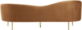 Ritz Elegant Velvet Sofa with Gold Metal Legs - Contemporary Curved Design for Chic Living Rooms