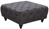 Chesterfield Contemporary Ottoman – Elegant Linen Textured Fabric, Stylish Nailheads & Plush Comfort