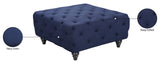 Chesterfield Contemporary Ottoman – Elegant Linen Textured Fabric, Stylish Nailheads & Plush Comfort