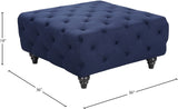 Chesterfield Contemporary Ottoman – Elegant Linen Textured Fabric, Stylish Nailheads & Plush Comfort