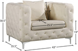 Scarlett Velvet Chair - Luxuriously Tufted Contemporary Seat with Chrome Legs for Elegant Living Spaces