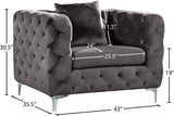 Scarlett Velvet Chair - Luxuriously Tufted Contemporary Seat with Chrome Legs for Elegant Living Spaces