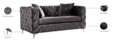 Scarlett Elegant Contemporary Loveseat with Deep Tufting and Chrome Legs for Modern Living Spaces