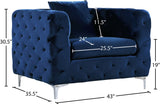 Scarlett Velvet Chair - Luxuriously Tufted Contemporary Seat with Chrome Legs for Elegant Living Spaces