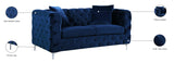 Scarlett Elegant Contemporary Loveseat with Deep Tufting and Chrome Legs for Modern Living Spaces