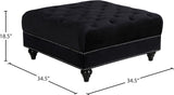Sabrina Contemporary Ottoman - Luxurious Footrest & Extra Seating with Stylish Nailhead Trim Design