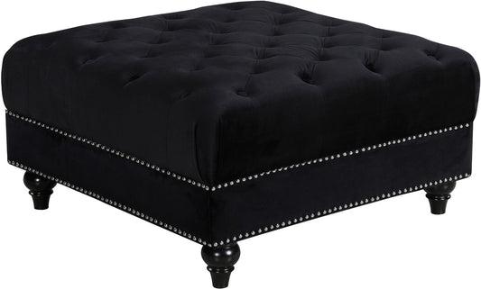 Sabrina Contemporary Ottoman - Luxurious Footrest & Extra Seating with Stylish Nailhead Trim Design