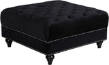 Sabrina Contemporary Ottoman - Luxurious Footrest & Extra Seating with Stylish Nailhead Trim Design