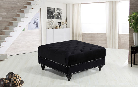 Sabrina Contemporary Ottoman - Luxurious Footrest & Extra Seating with Stylish Nailhead Trim Design