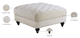 Sabrina Contemporary Ottoman - Luxurious Footrest & Extra Seating with Stylish Nailhead Trim Design