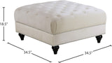 Sabrina Contemporary Ottoman - Luxurious Footrest & Extra Seating with Stylish Nailhead Trim Design