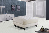 Sabrina Contemporary Ottoman - Luxurious Footrest & Extra Seating with Stylish Nailhead Trim Design