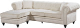 Sabrina Contemporary 2-Piece Reversible Sectional with Plush Upholstery and Chrome Nailheads